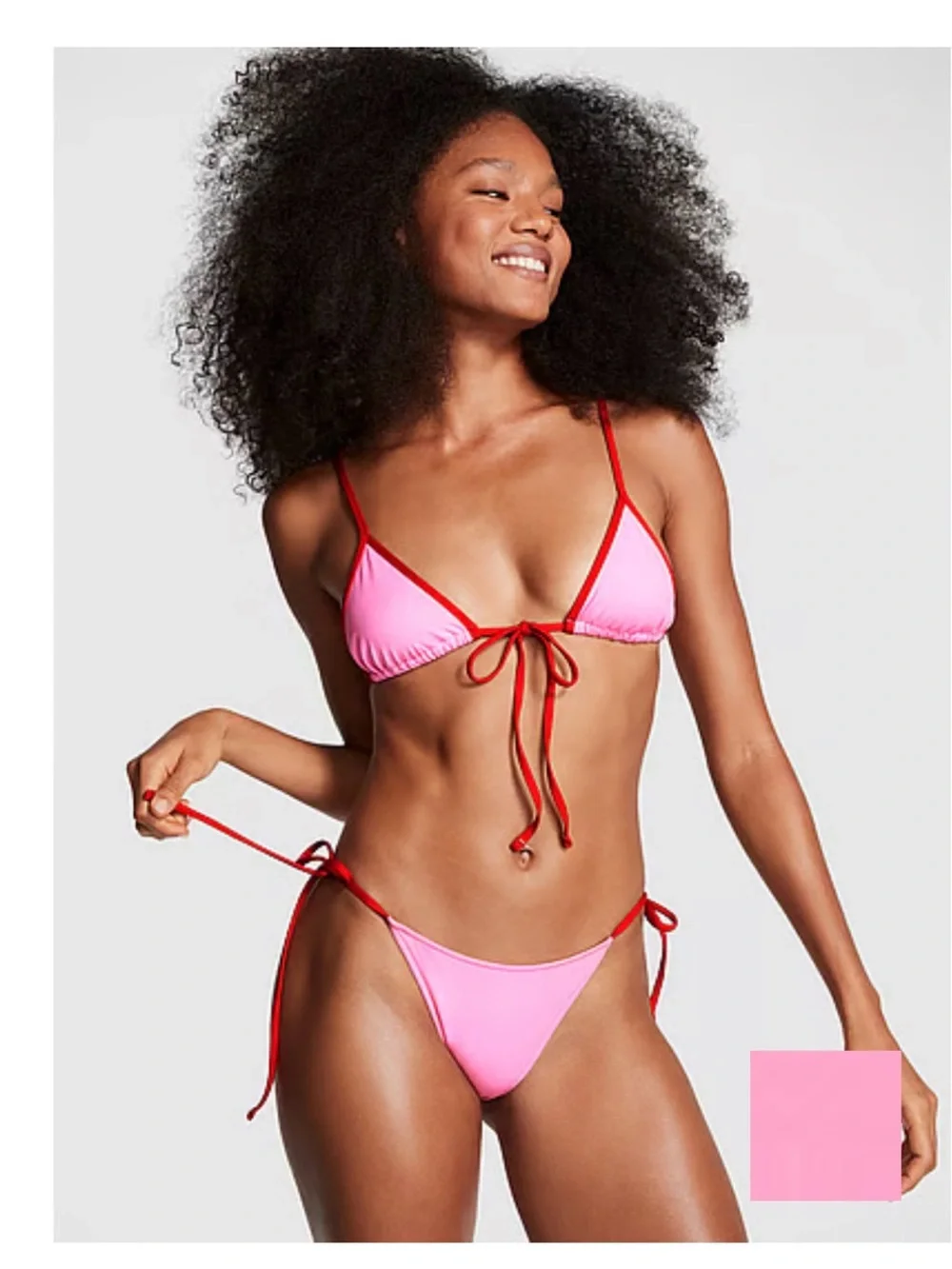 Pink Love Tie Side Frankies Bikinis Rosemary Bikini Bottom